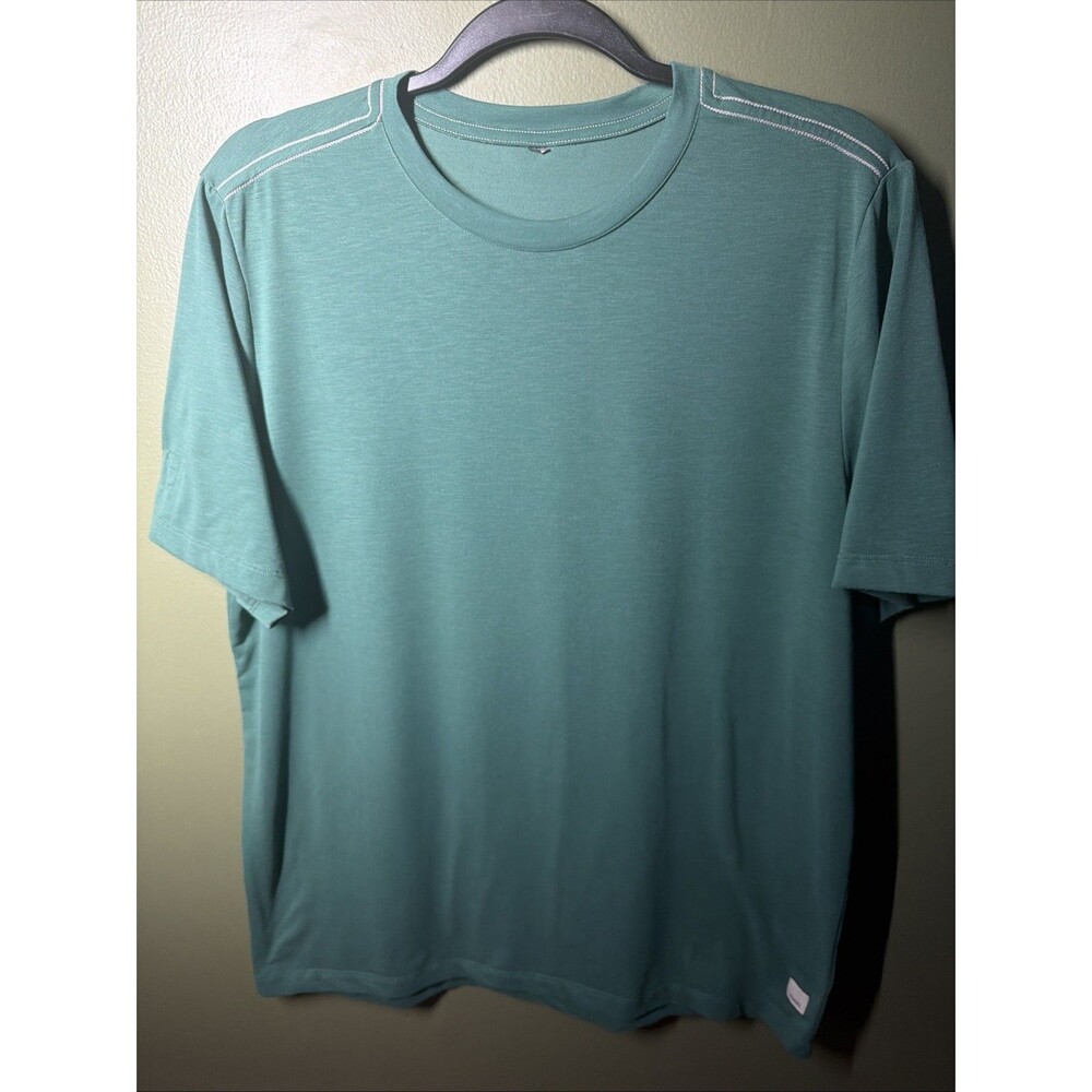 Vuori Shirt Mens Large Green Current Tech Tee Performance Training Workout